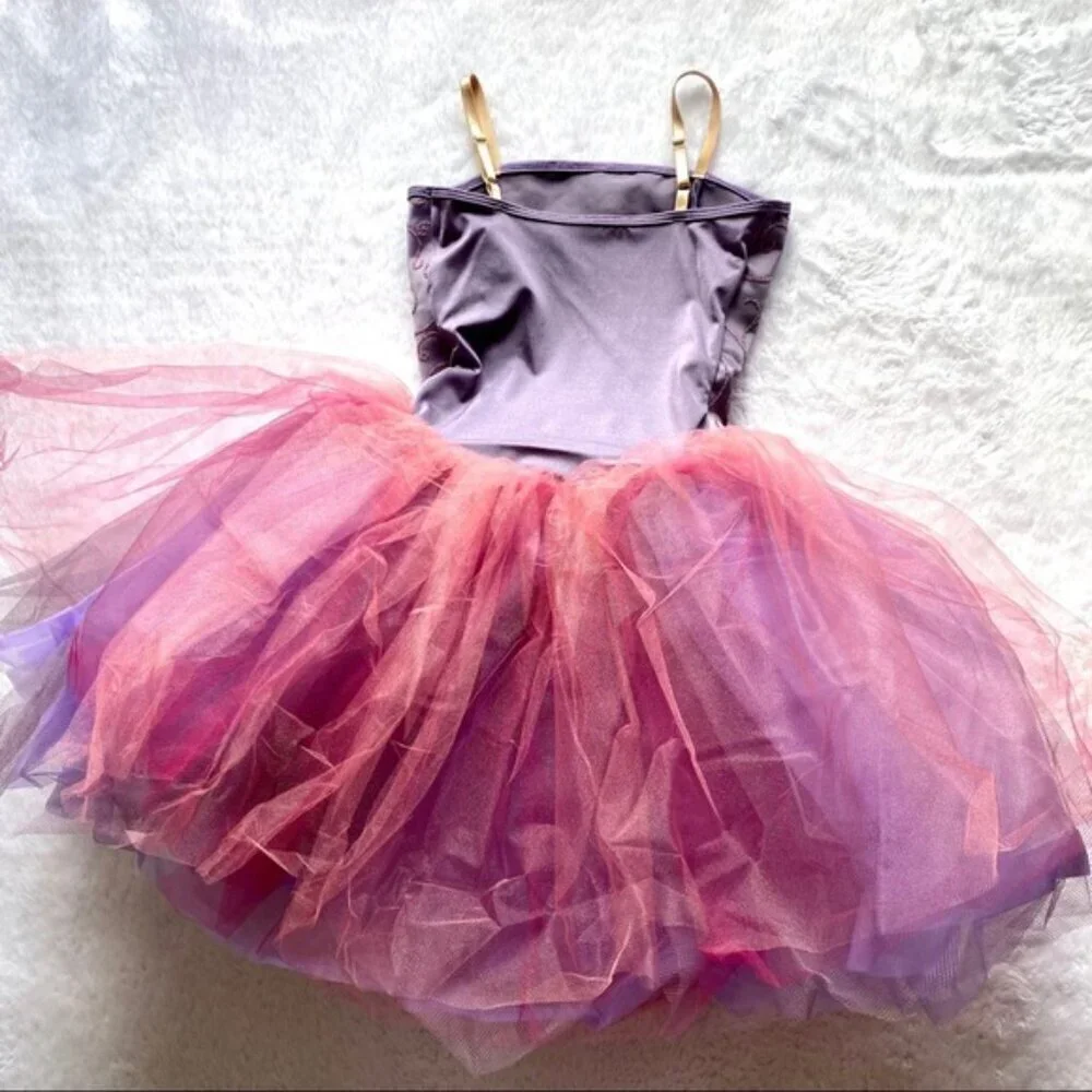 Floral dress tutu for dance or Halloween Child Large